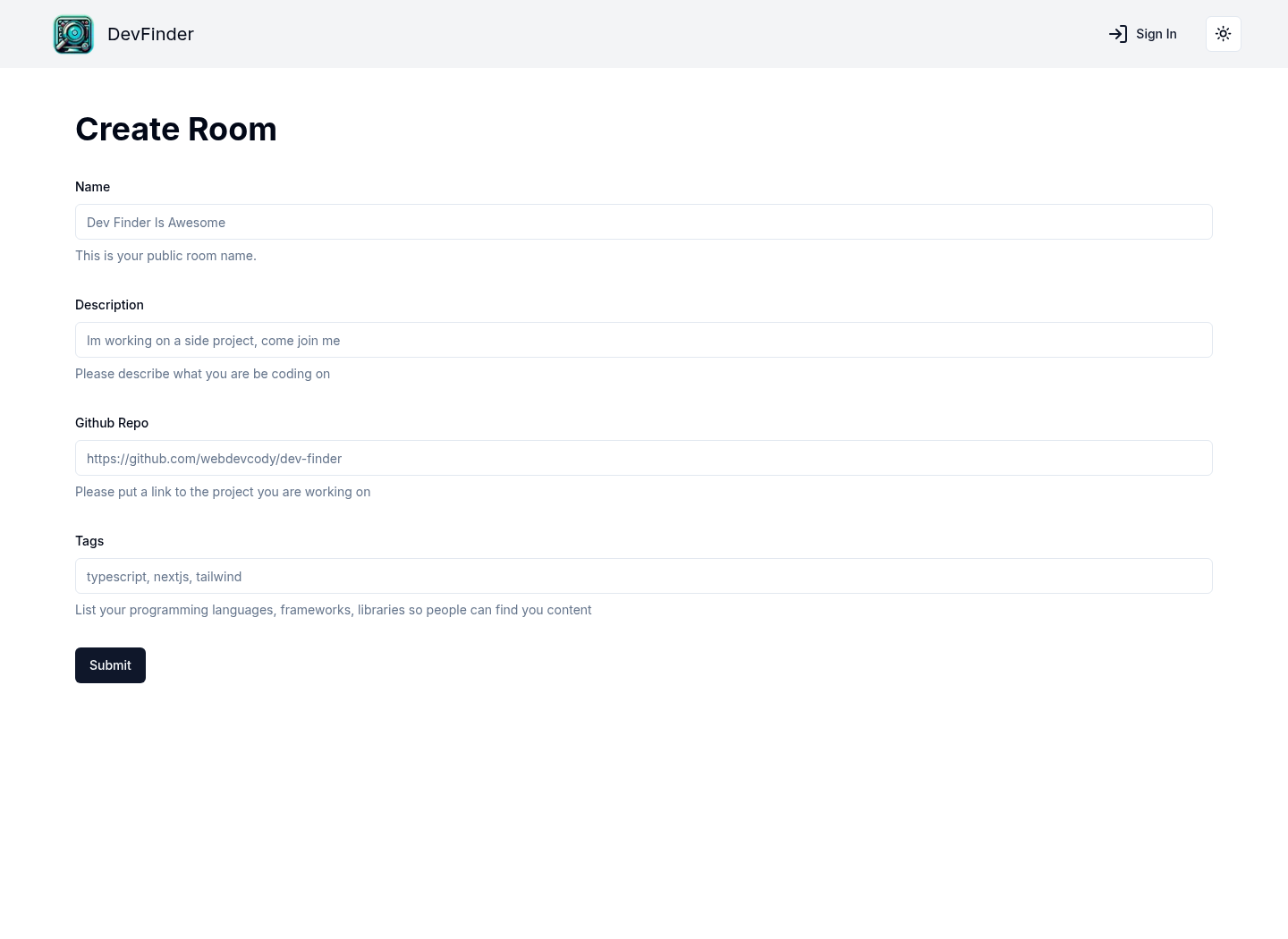 Dev Finder